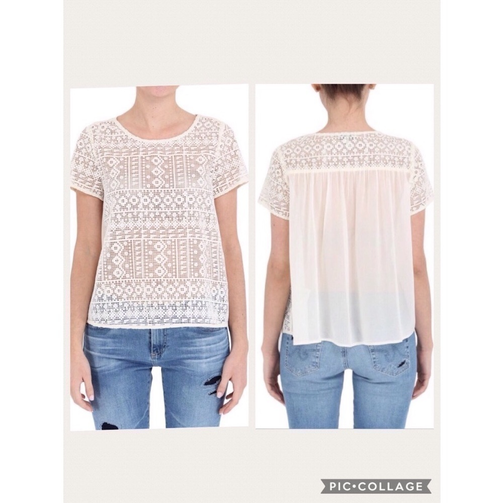 💕JOIE💕 Sevan Geometric Lace Antique White